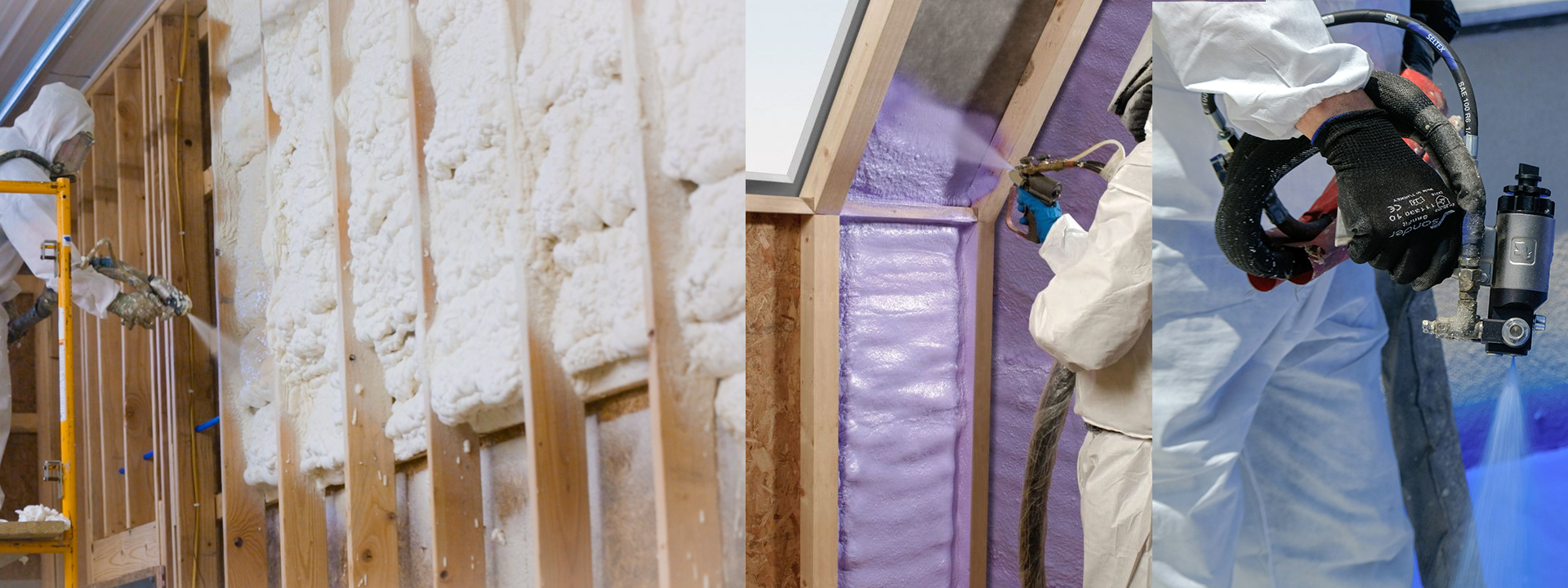 Spray polyurethane foam insulation applied on a roof surface