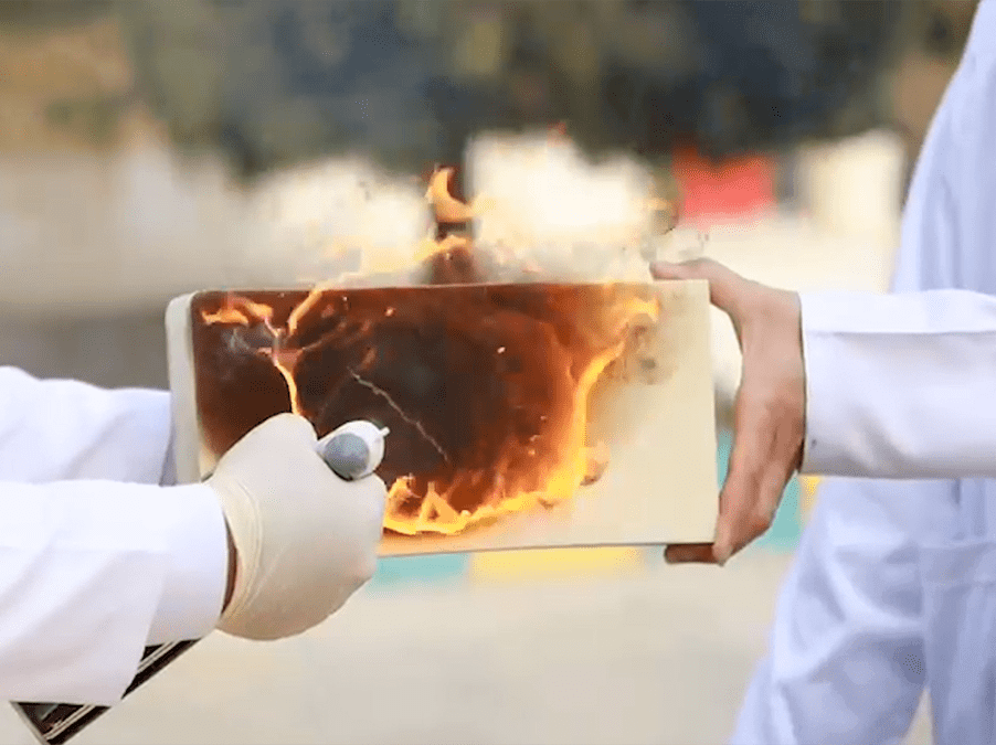 Polyurethane foam quality testing in Sepehr Donya’s laboratory
